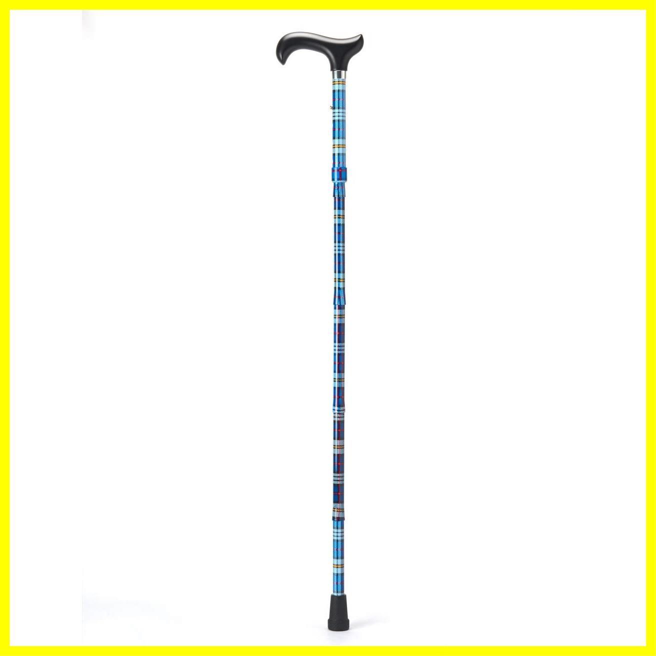 折りたたみステッキ 杖 ブライトライフ Sticks メリースティックス タータンチェック ブルー Merry