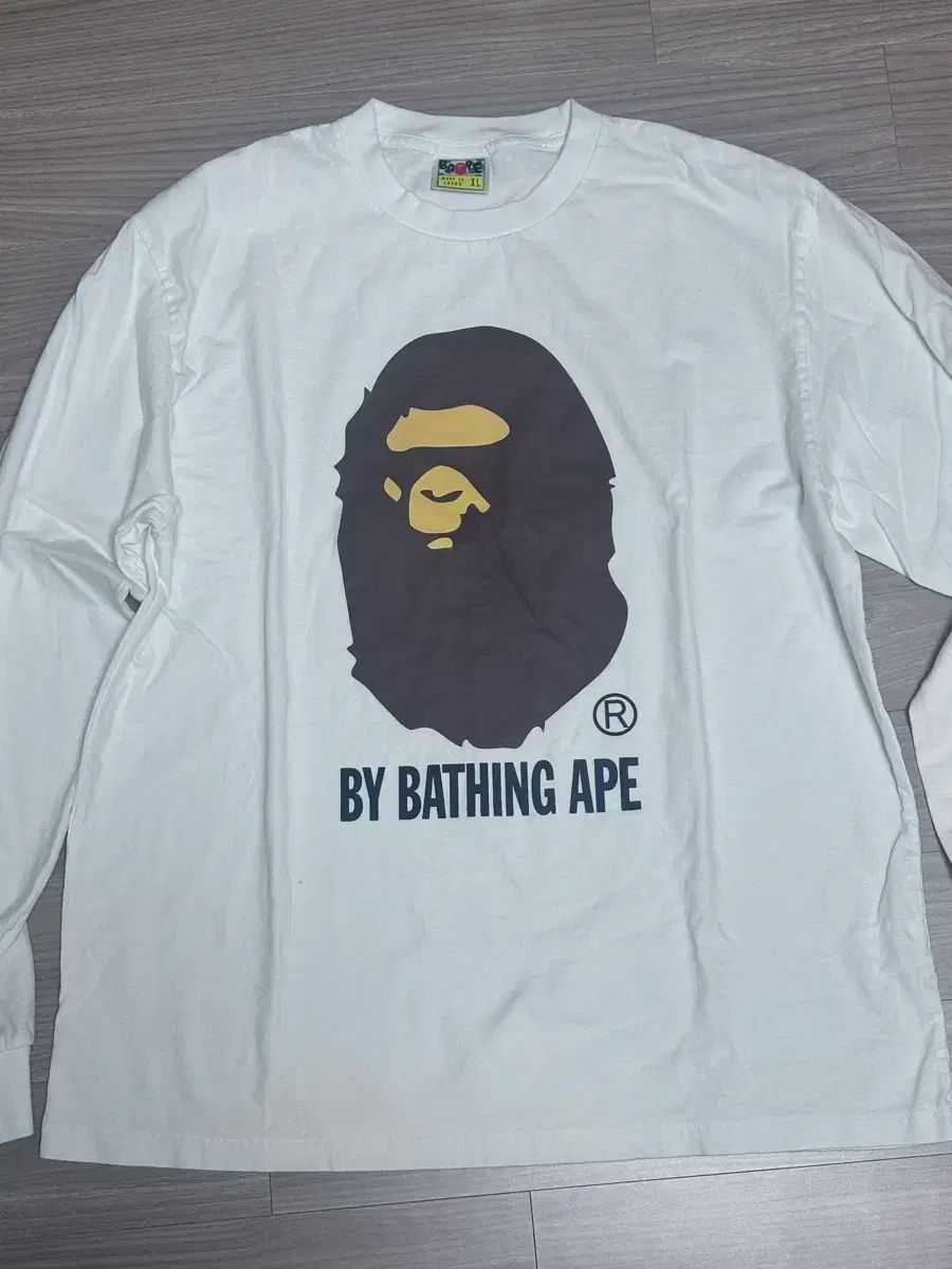 A BATHING APE 白 BIG ロゴ ロングスリーブ XL
