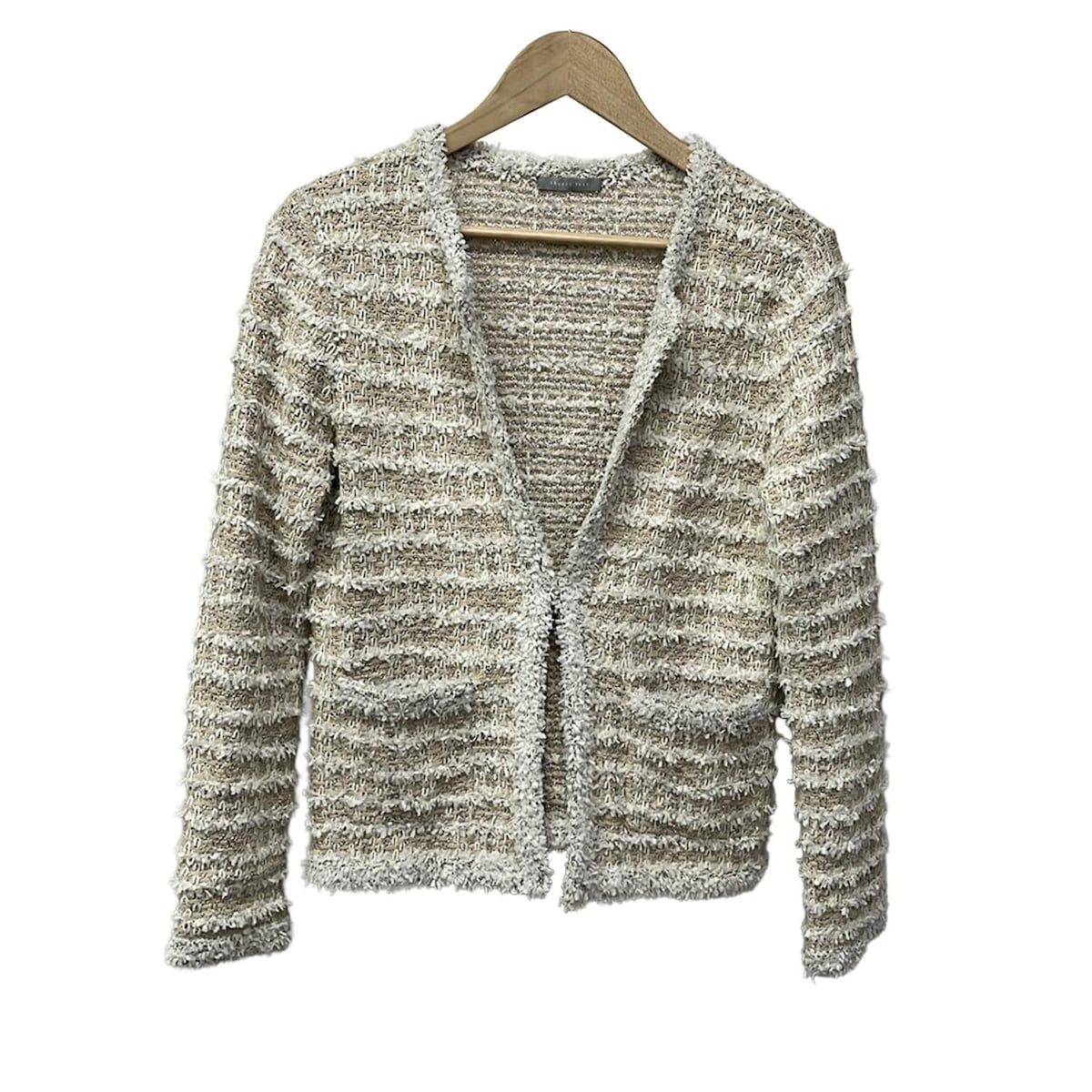 theory luxe セオリーリュクス ジャケット サイズ38 M レディース - ベージュ×白 長袖 ツイード 秋 冬