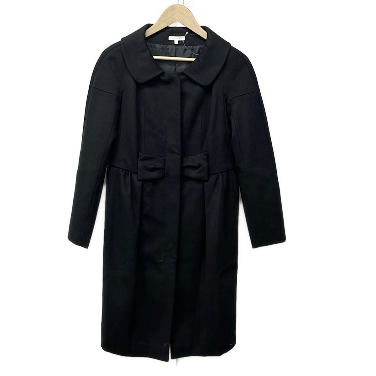 PAULEKA ポールカ コート サイズ36 S レディース - 黒 長袖 リボン 秋 冬