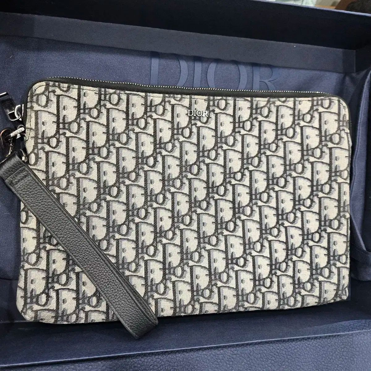 ディオール オブリーク ジャカード アイパッド クラッチバッグ ベージュ