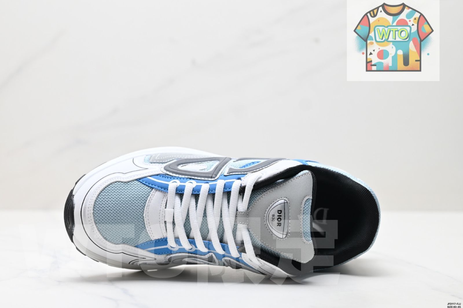 ディオール Dior B30 メッシュ生地厚底レース付きレジャーロートップスニーカー 男女共通のダッドシューズ -WTO輸入1