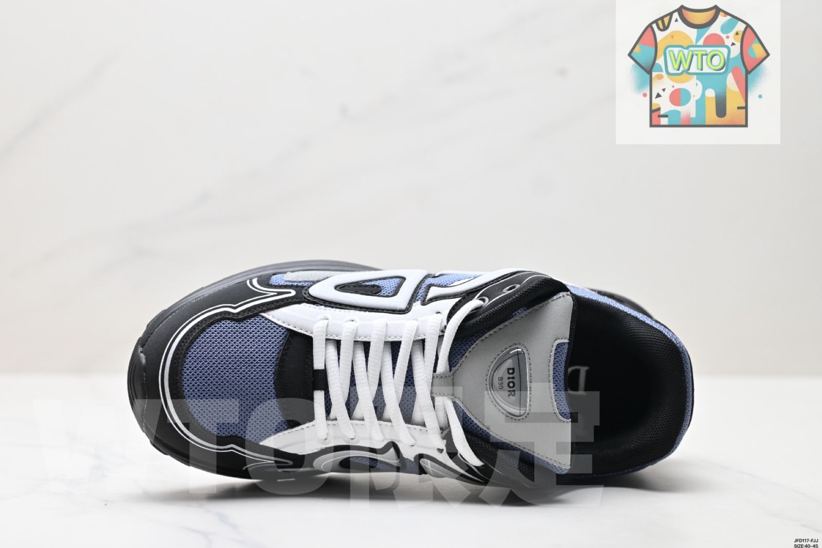 Dior ディオール B30 メッシュ生地厚底レース付きレジャーロートップスニーカー 男女共通ダッドシューズ-WTO輸入1