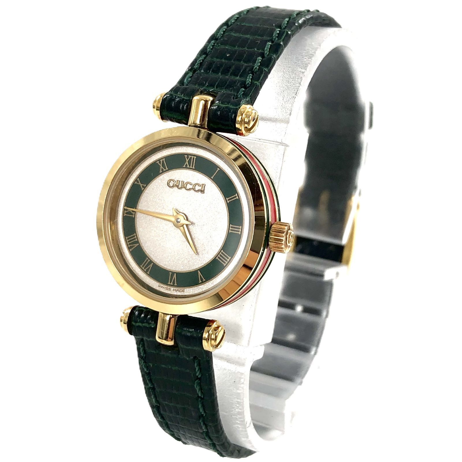 グッチ 腕時計 ホワイト文字盤 電池新品 シェリーライン 5500M - GUCCI 