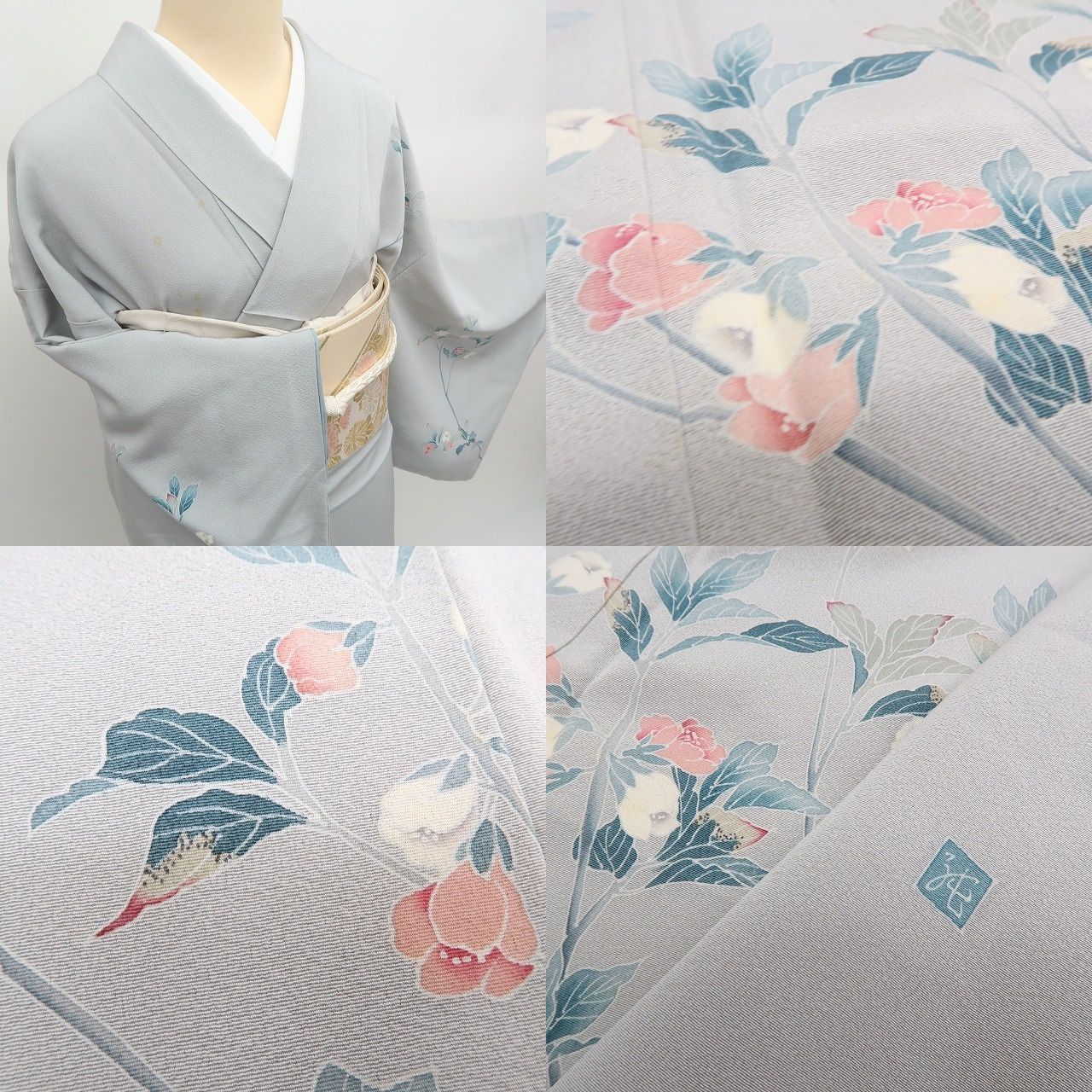 ✾まめ藤✾m2376＊正絹 作家物落款 手縫い仕立て 付け下げ - メルカリ