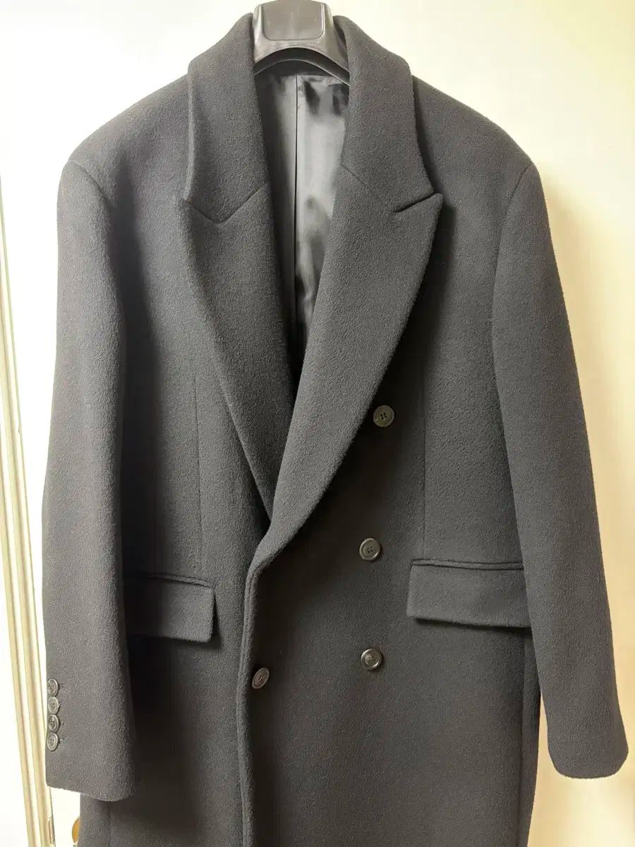 エッセンシャル バイ EQL ダブル ブレステッド コート ブラック XL