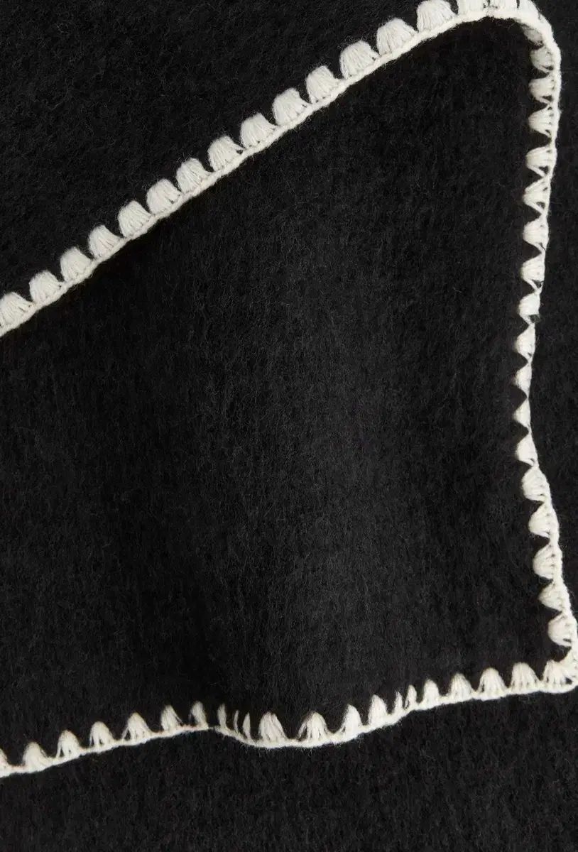 ARKET ブラック ウール スティッチ スカーフ タグあり