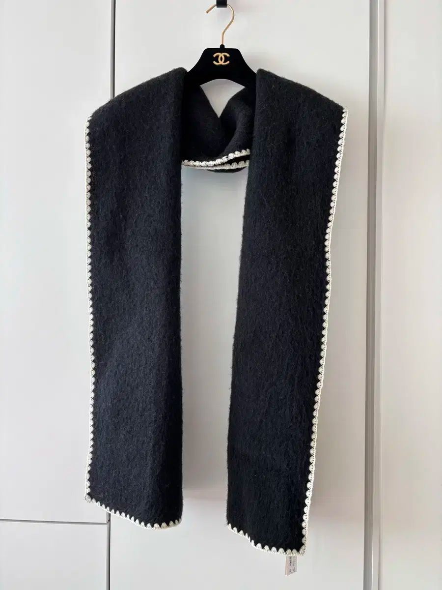  ARKET ブラック ウール スティッチ スカーフ タグあり マフラー 小物