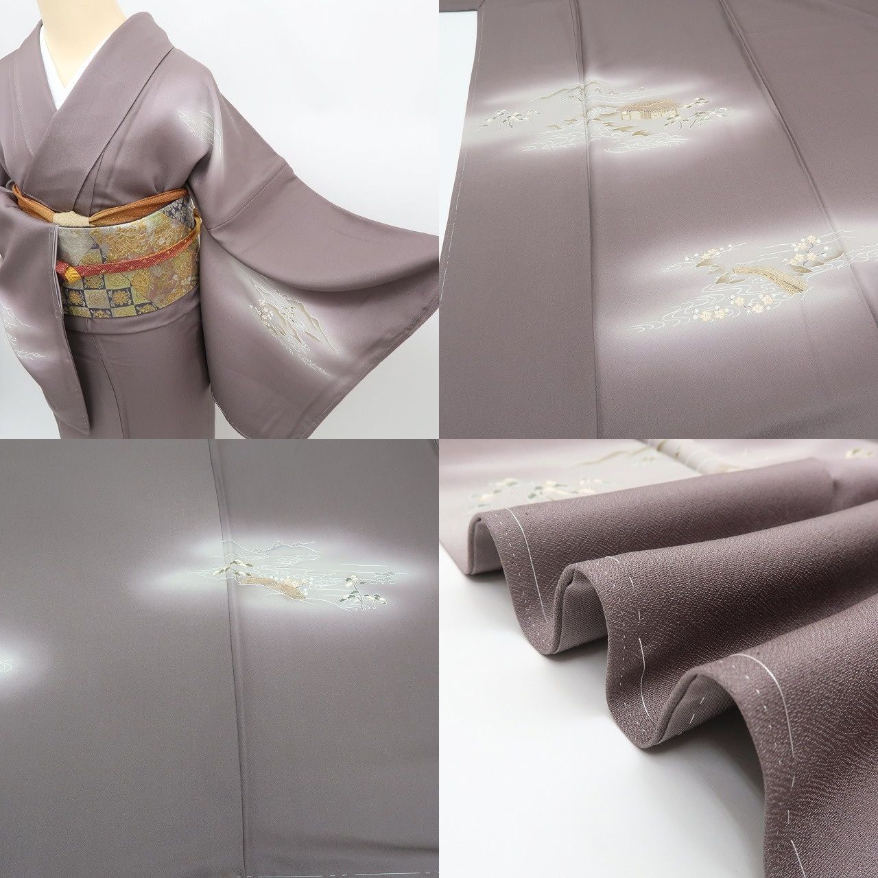 ✾まめ藤✾m2377＊新品 正絹 仕付け糸付き 縫い一つ紋 トールサイズ