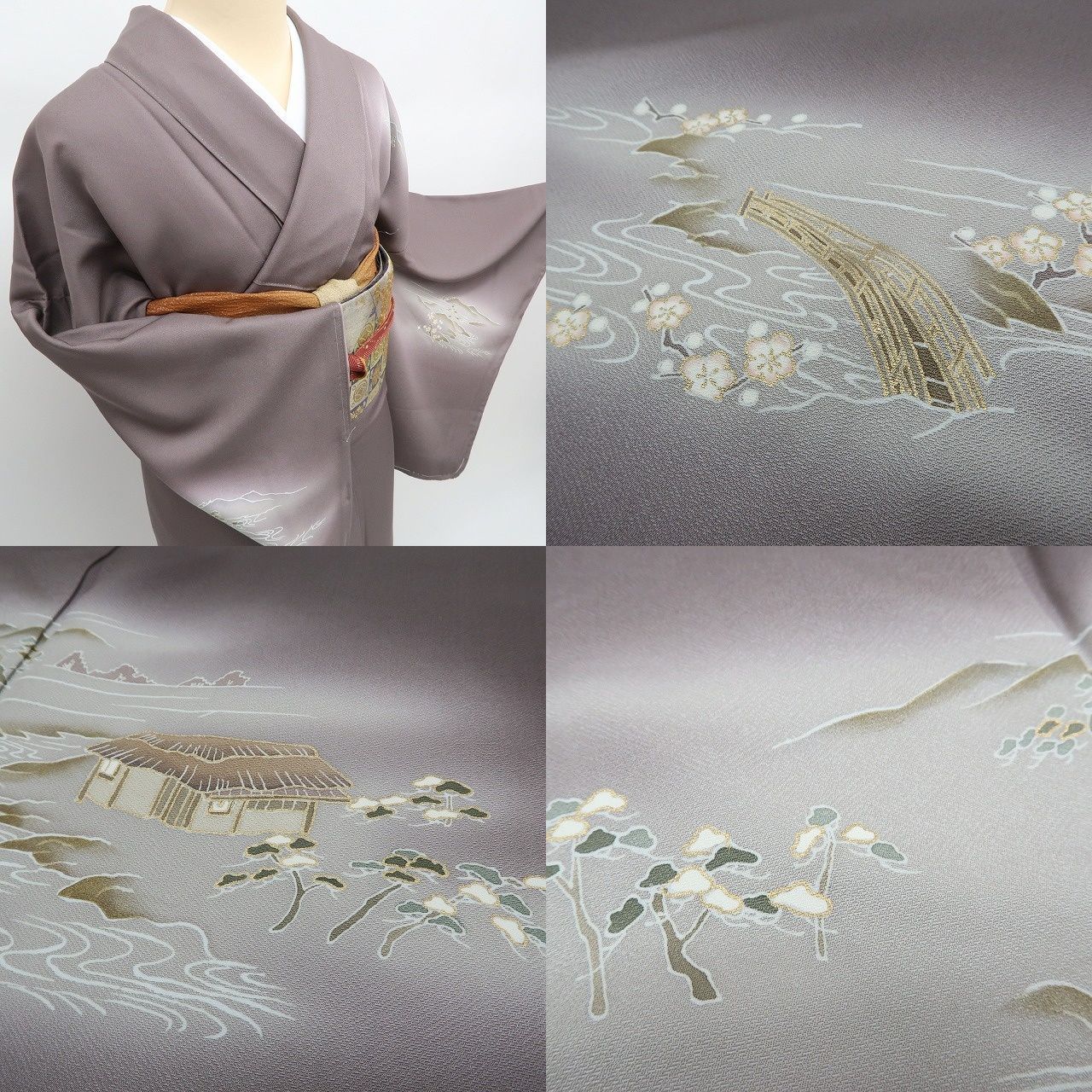 ✾まめ藤✾m2377＊新品 正絹 仕付け糸付き 縫い一つ紋 トールサイズ