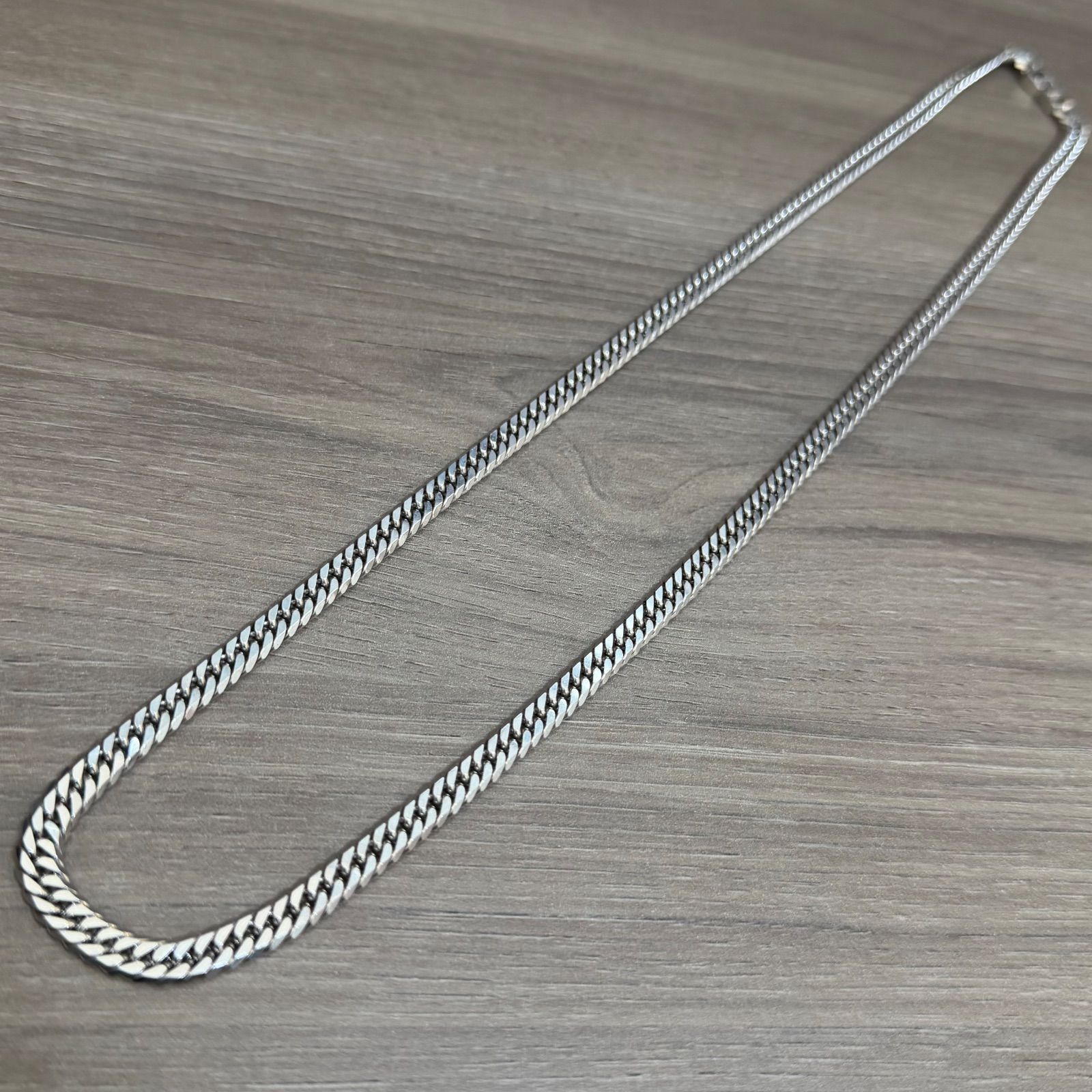 6面ダブル 喜平ネックレス 約60cm 約40g SV925 シルバー 銀 メンズ