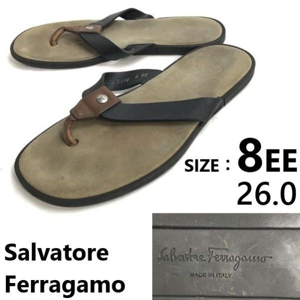 フェラガモ　レザーサンダル　8.5 EE フェラガモ レザーサンダル 8.5 EE Salvatore Ferragamo Virgil Blue