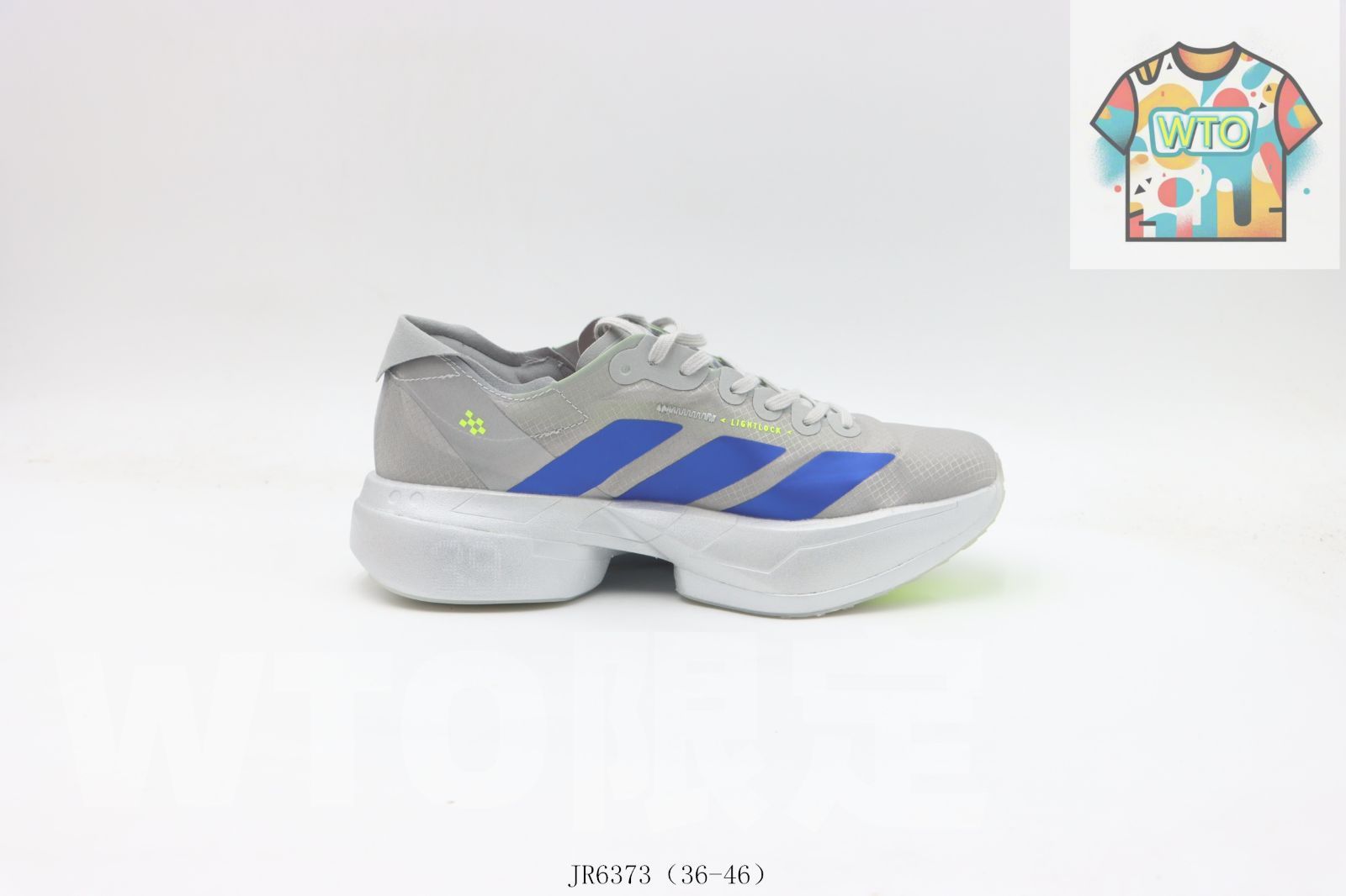 今日 アディダス ランニングシューズ グレーブルー JR 6373 Gray-Blue