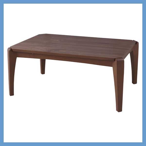 天然木 ウォルナット ラバーウッド のこたつテーブル 長方形 W 90×D 60×H 38 cm コード収納スペース有り No.109