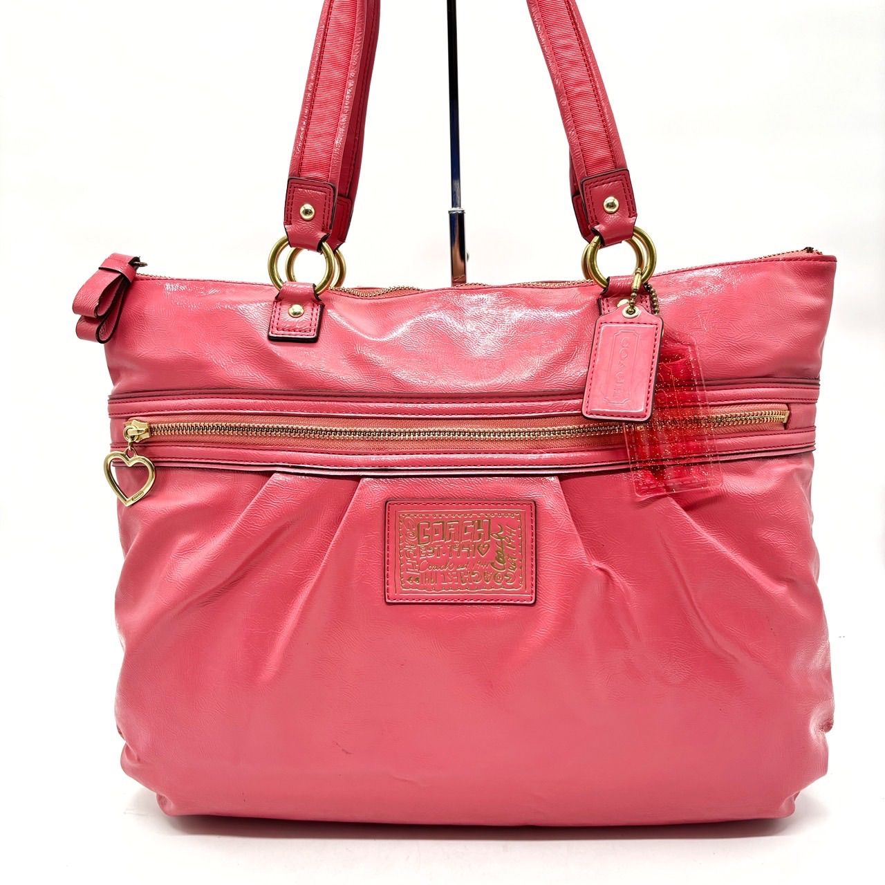 良品】 coach poppy y2k hand bag leather ping tote bag ladies 