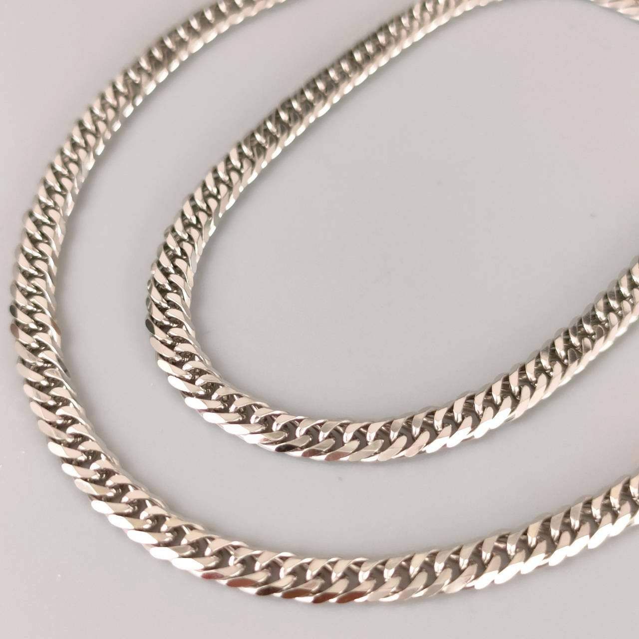 Pt 1000 プラチナ 喜平6面W ネックレス 造幣局刻印 メンズ 31.15 g 51.5㎝ D 575