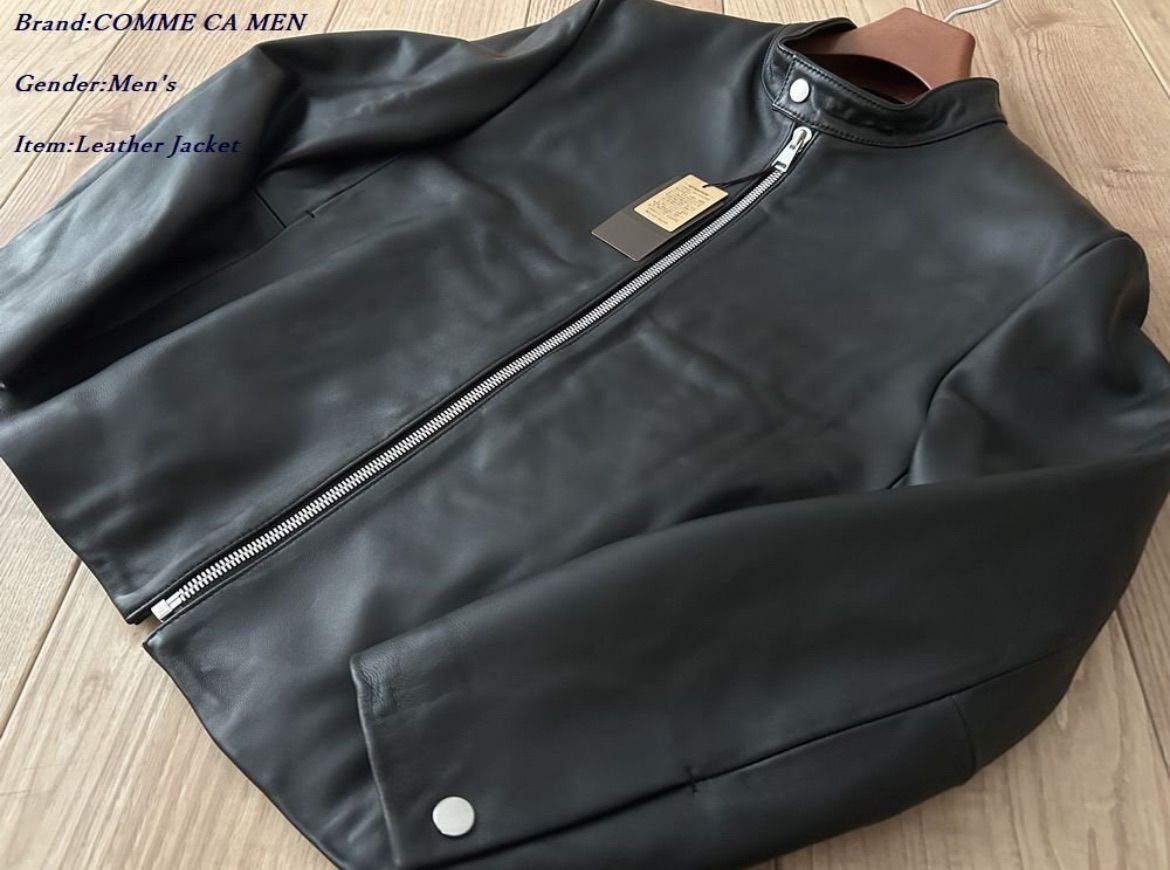 新品 COMME CA MEN コムサメン ラムナッパ シングルライダースブルゾン