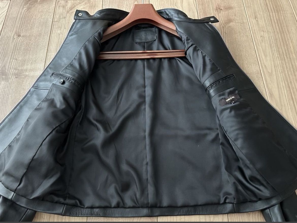 新品 COMME CA MEN コムサメン ラムナッパ シングルライダースブルゾン