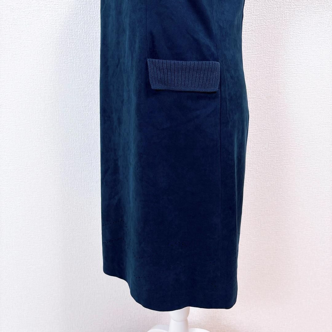 ベロア切替ニットワンピース