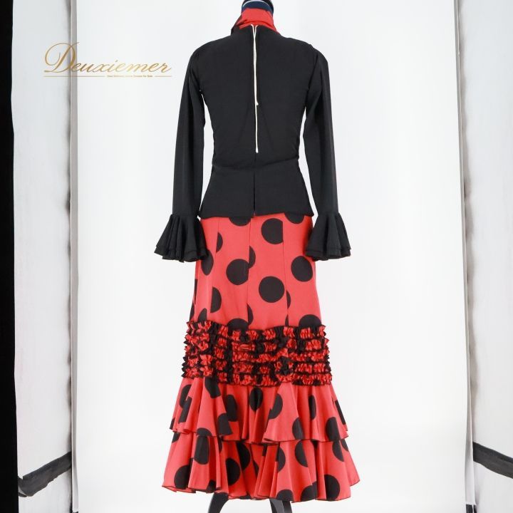 フラメンコ衣装 ハイウェストファルダとブラウスの上下セット