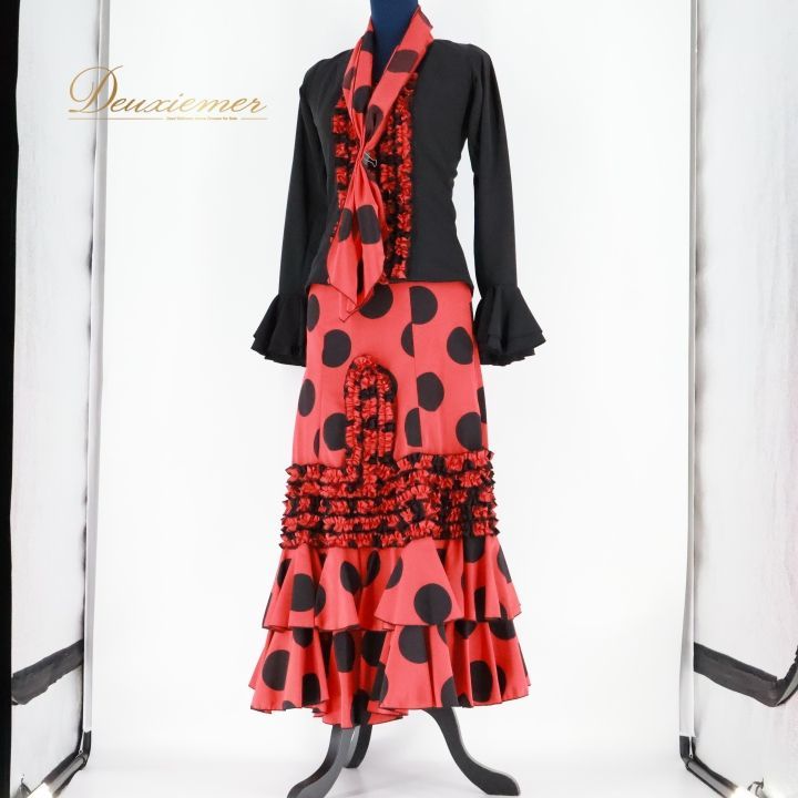 フラメンコ 衣装 ツーピース セットアップ トップス ファルダ スカート