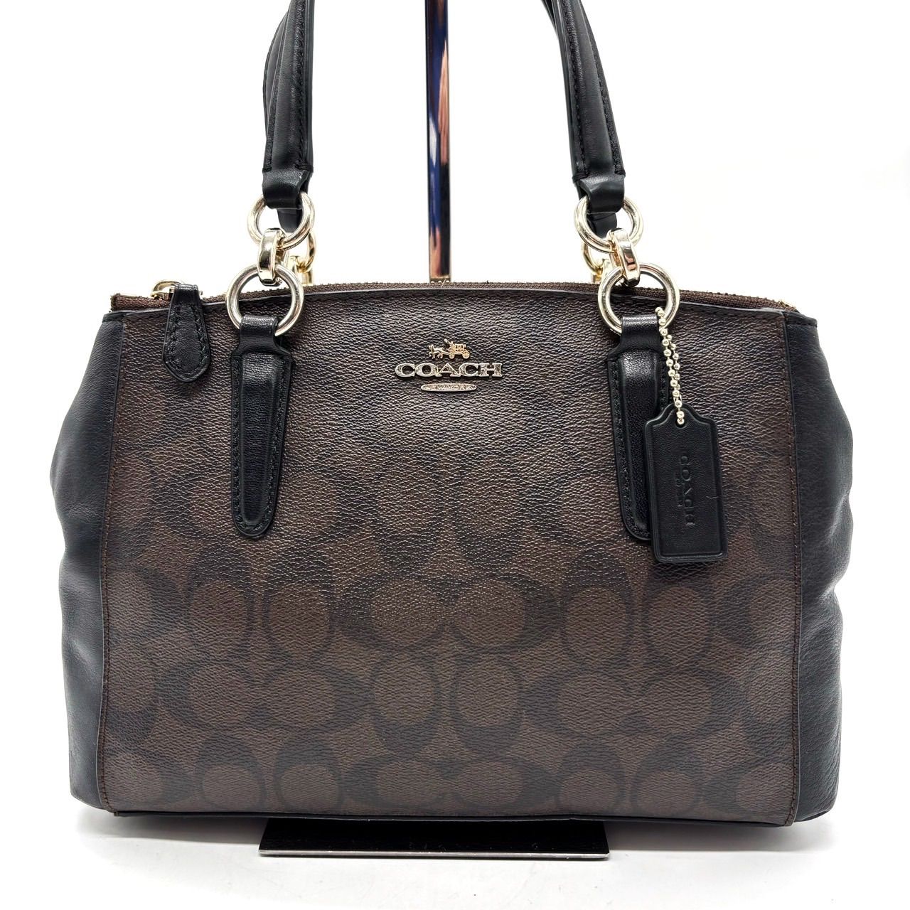 良品】coach y2k 2way shoulder bag signature pvc hand bag brown 