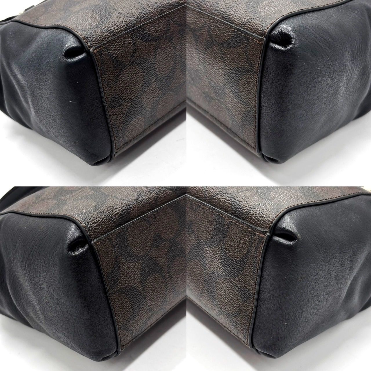 良品】coach y2k 2way shoulder bag signature pvc hand bag brown 