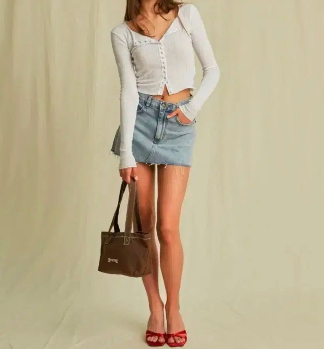 グロウニー 91 ミッドライズ デニム スカート S M