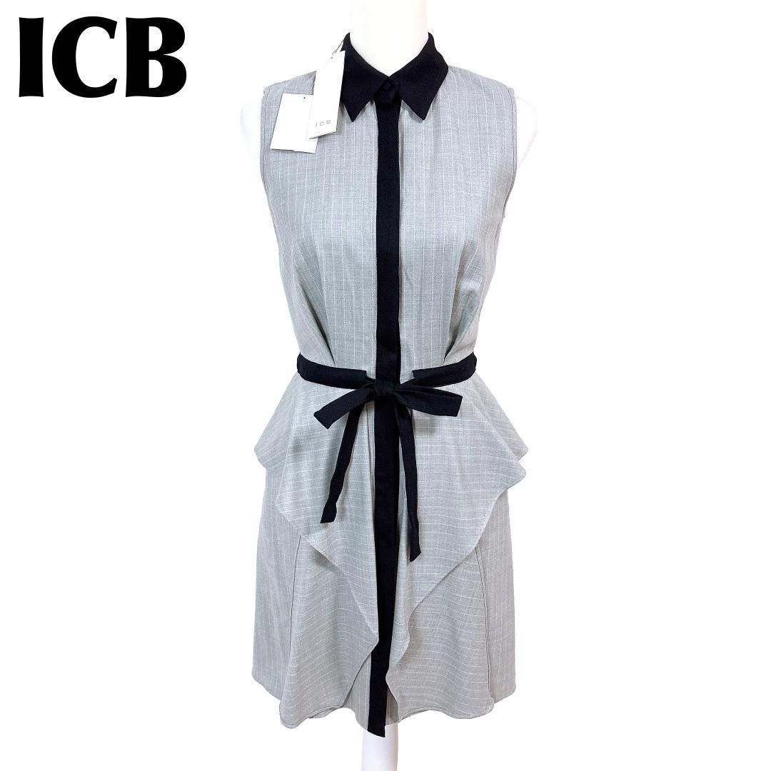 iCB ノースリーブシャツワンピース ストライプ