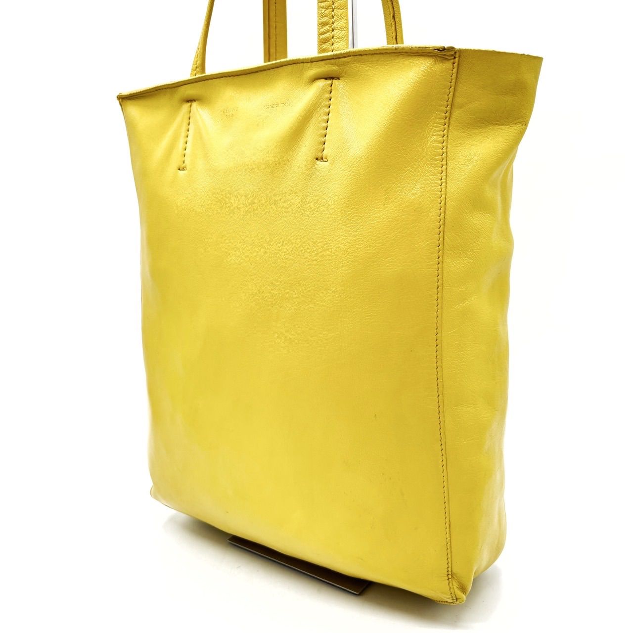 CELINE セリーヌ カバ ファントム ハンドバッグ レザー イェロー レディース メンズ ユニセックス A 4 書類 ファイル