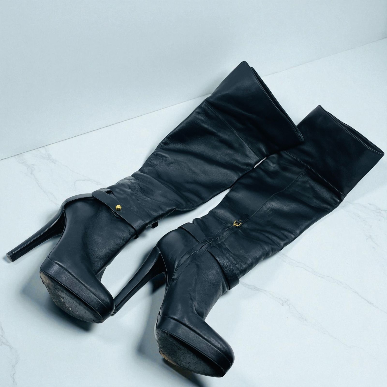 セルジオロッシ ロングブーツ 36 レディース 黒 レザー sergio セルジオロッシ ロングブーツ 36 レディース 黒 レザー sergio
