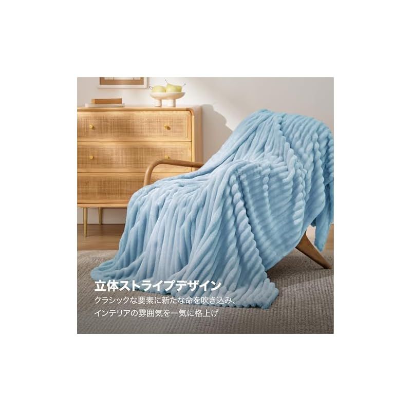 注目商品Bedsure ブランケット 毛布 シングル 冬用 おしゃれ ふわとろ ふわふわもうふ もこもこ 柔らかく肌触り 軽量 掛け毛布 洗える 寒さ対策 軽い 暖かい モコモコ(150x200，ライトブルー) 0