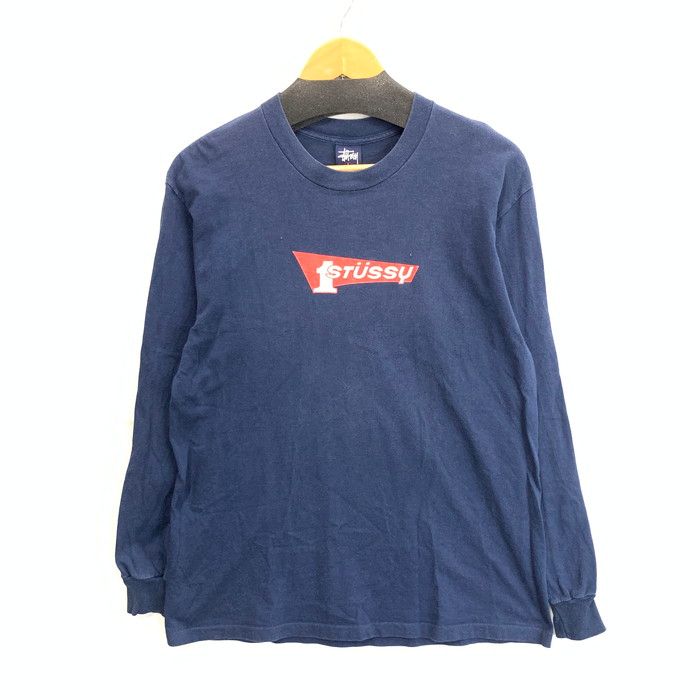 【品】STUSSY ステューシー 90s 紺タグ 長袖Tシャツ ブランド 古着 USA製 【145-251115-gm-31-fuz】