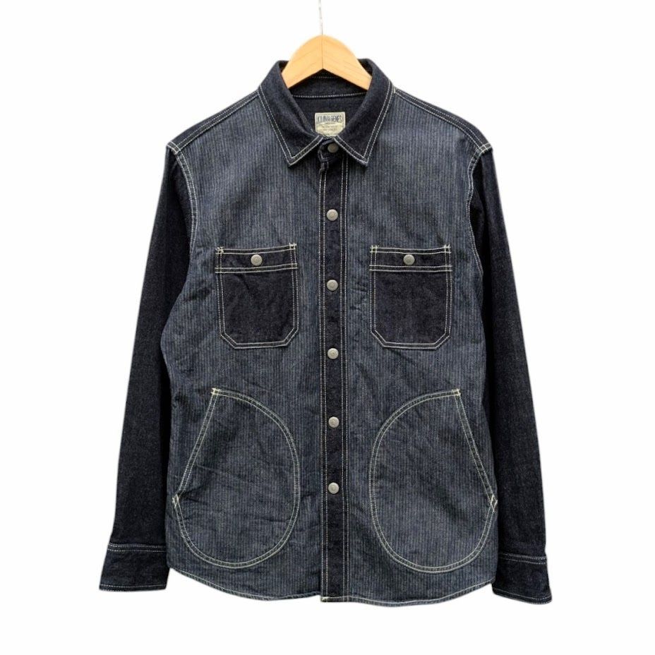 KOJIMA GENES Denim Combo Herringbone Shirt 児島ジーンズ デニムコンボヘリンボーンワークシャツ インディゴ サイズ L