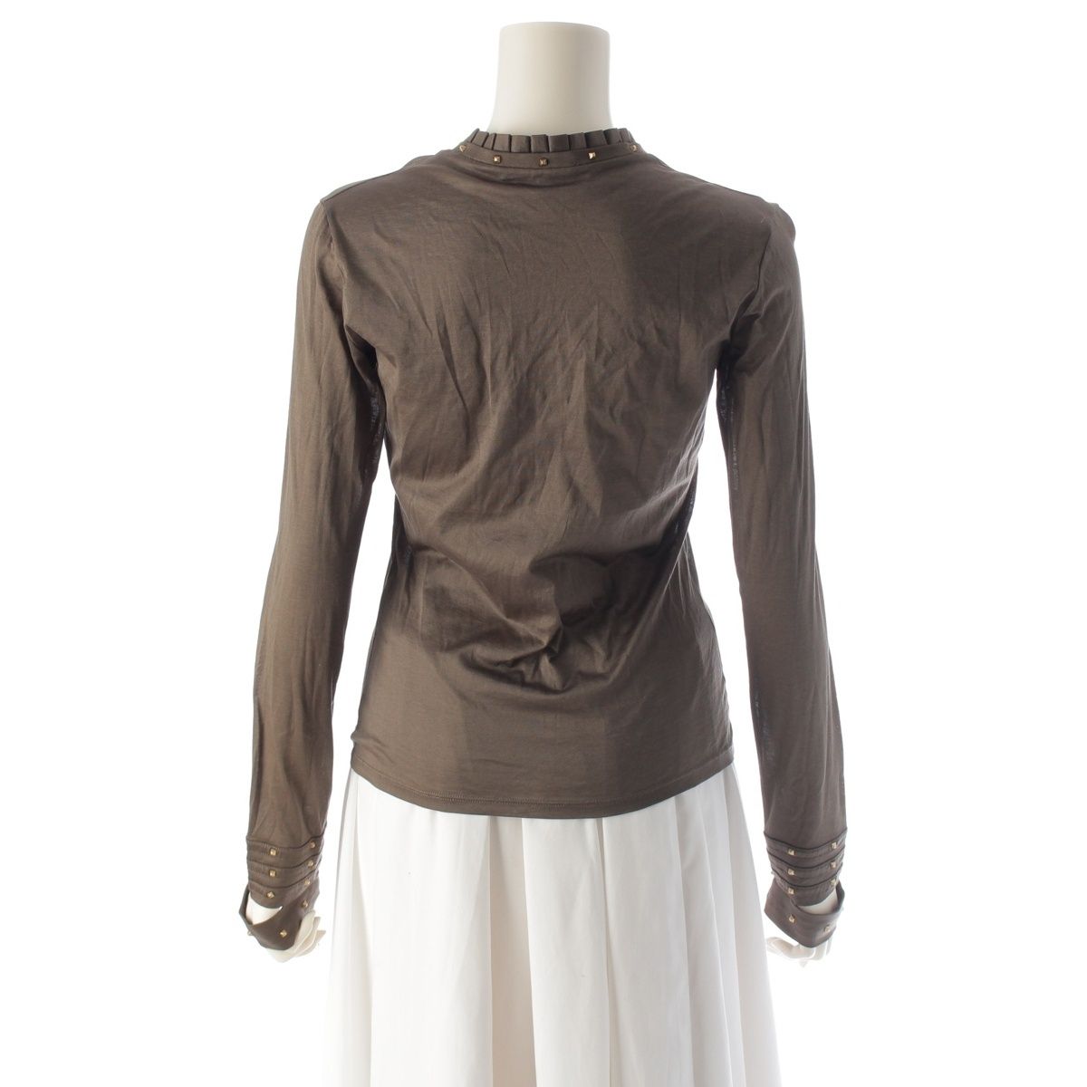  グッチ 2003年 コットン トムフォード期 スタッズ 長袖 カットソー トップス カーキグリーン S 長袖 Tシャツ カットソー
