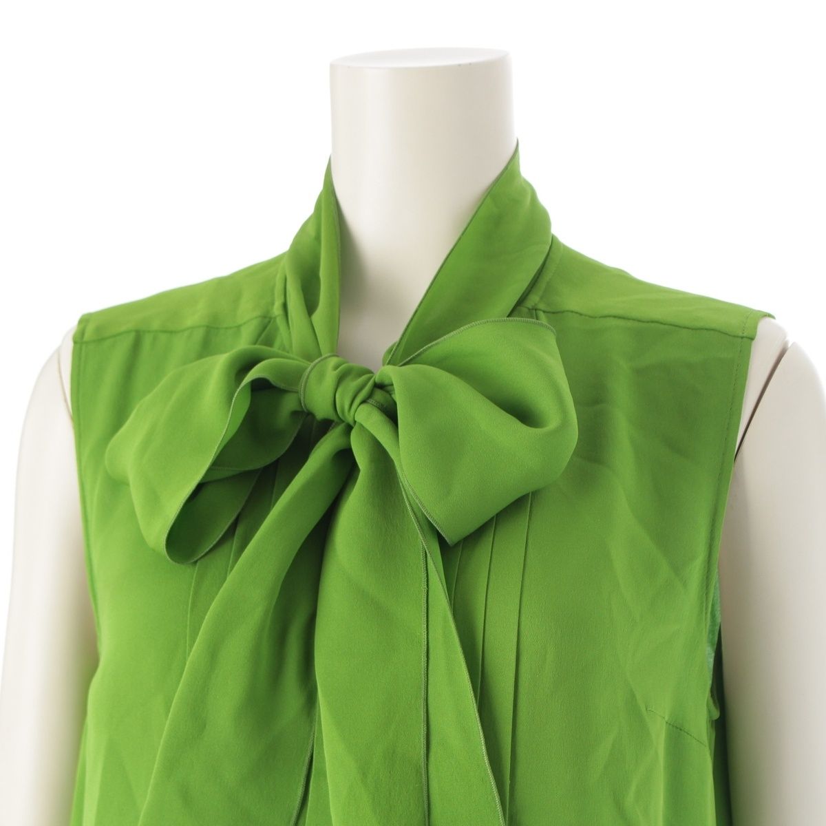 フォクシー 20年 シルク フリル ノースリーブ ブラウス トップス 41265