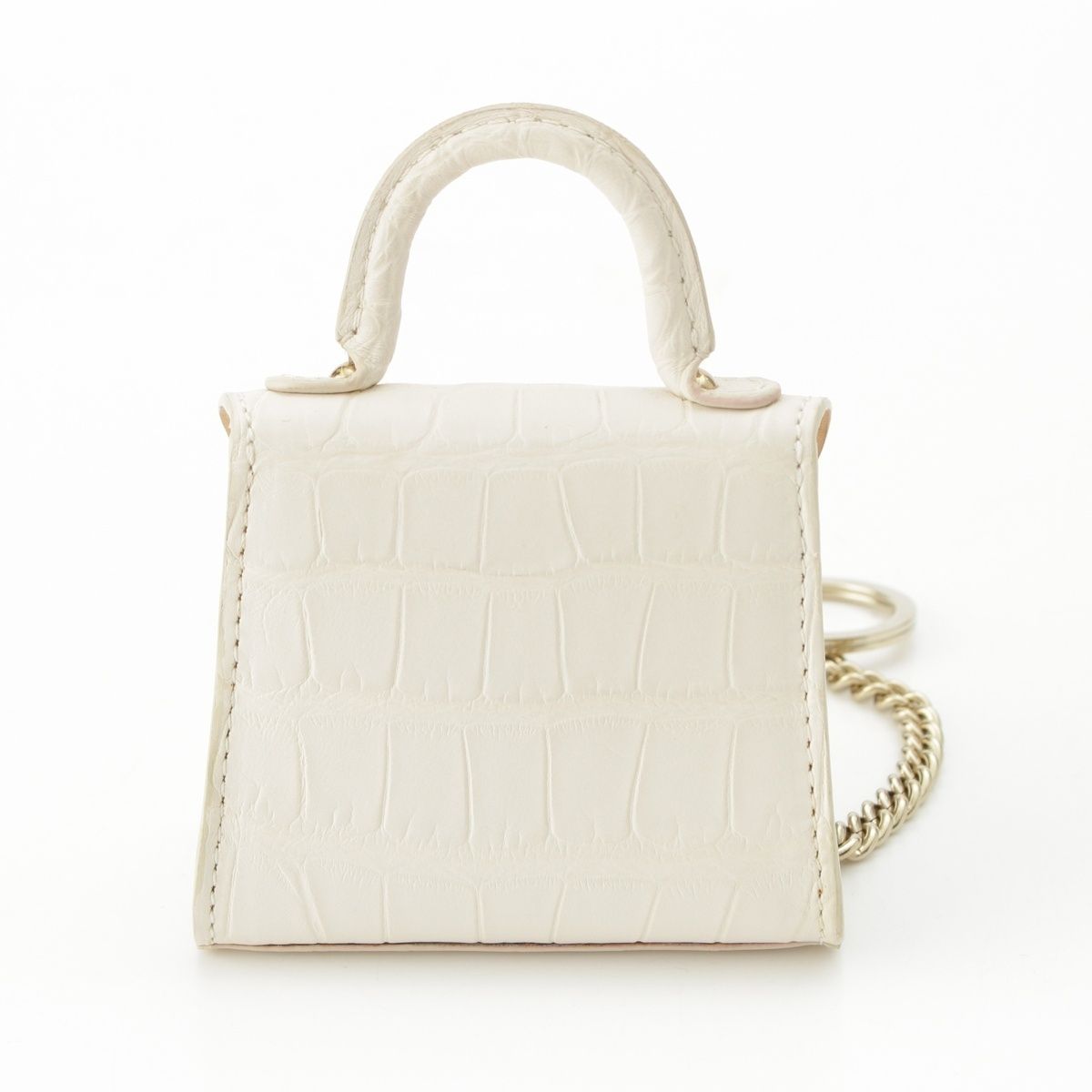 デルヴォー クロコ バッグチャーム ブリヨン キーホルダー ホワイト