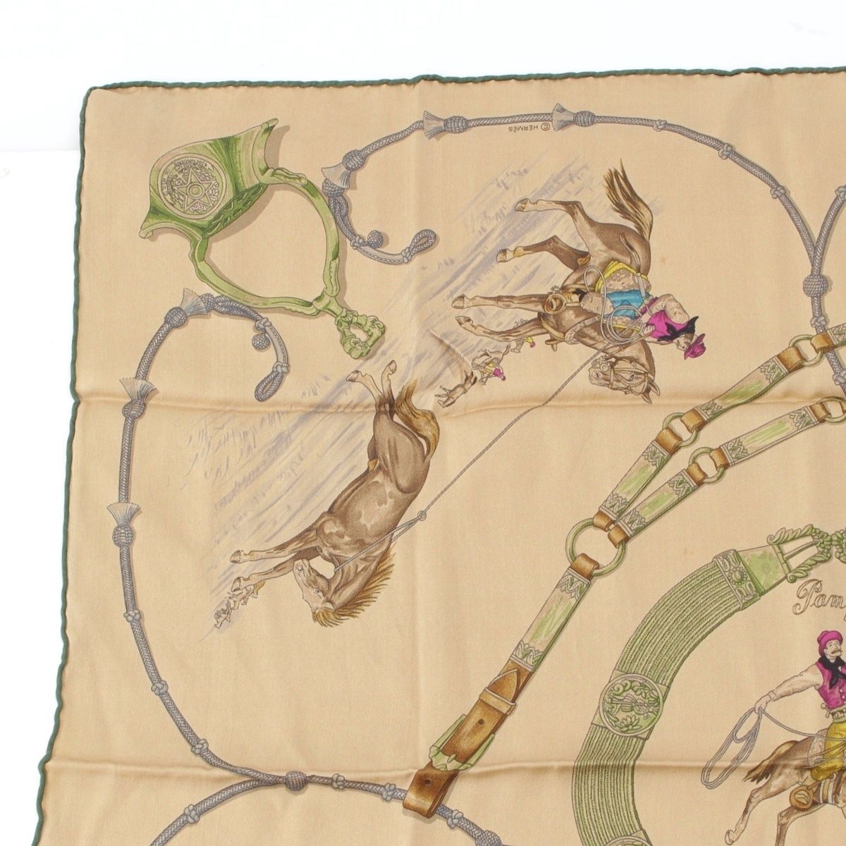 エルメス 23 AW カレ70 シルク パンパ スカーフ ベージュ