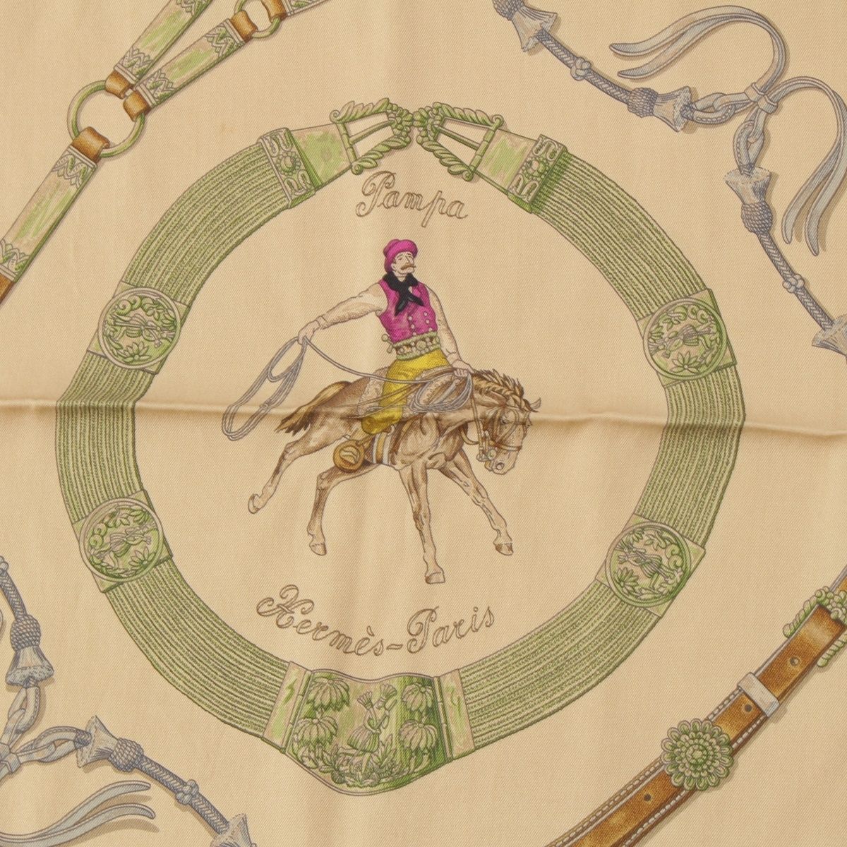  エルメス 23 AW カレ70 シルク パンパ スカーフ ベージュ バンダナ スカーフ 小物