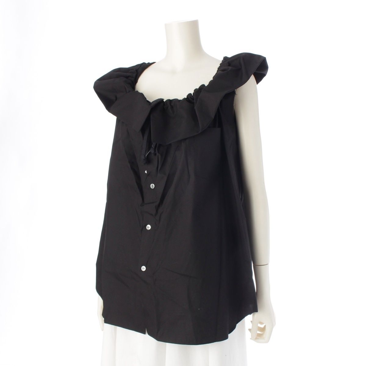 コムデギャルソン コムデギャルソン AD2025 コムコム コットン 衿 デザイン ノースリーブ ブラウス トップス RK-B015 ホワイト M