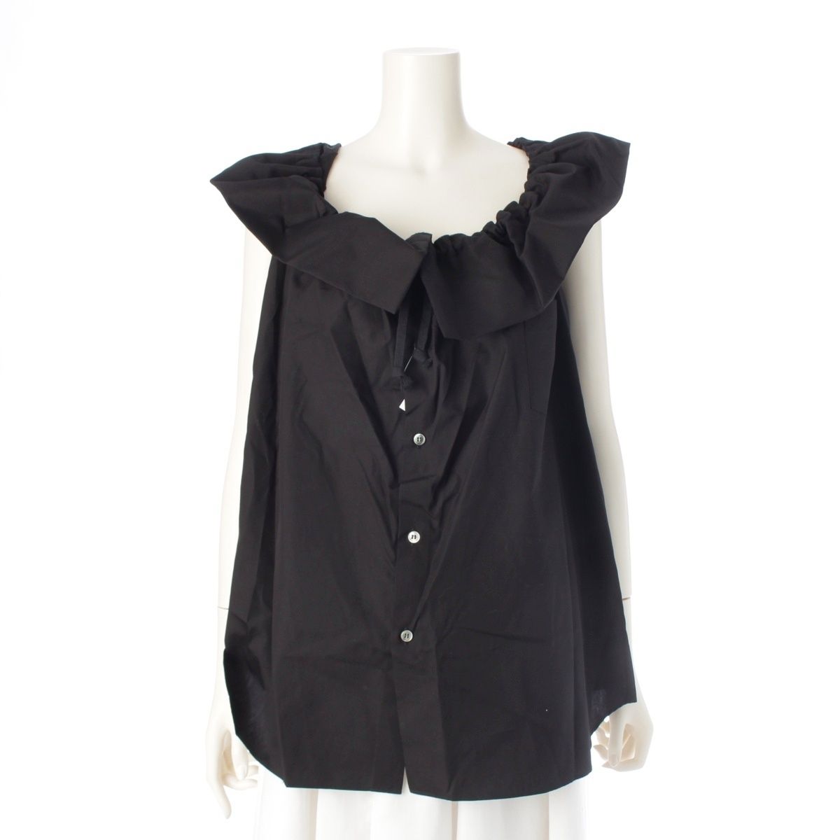 コムデギャルソン コムデギャルソン AD2025 コムコム コットン 衿 デザイン ノースリーブ ブラウス トップス RK-B015 ホワイト M