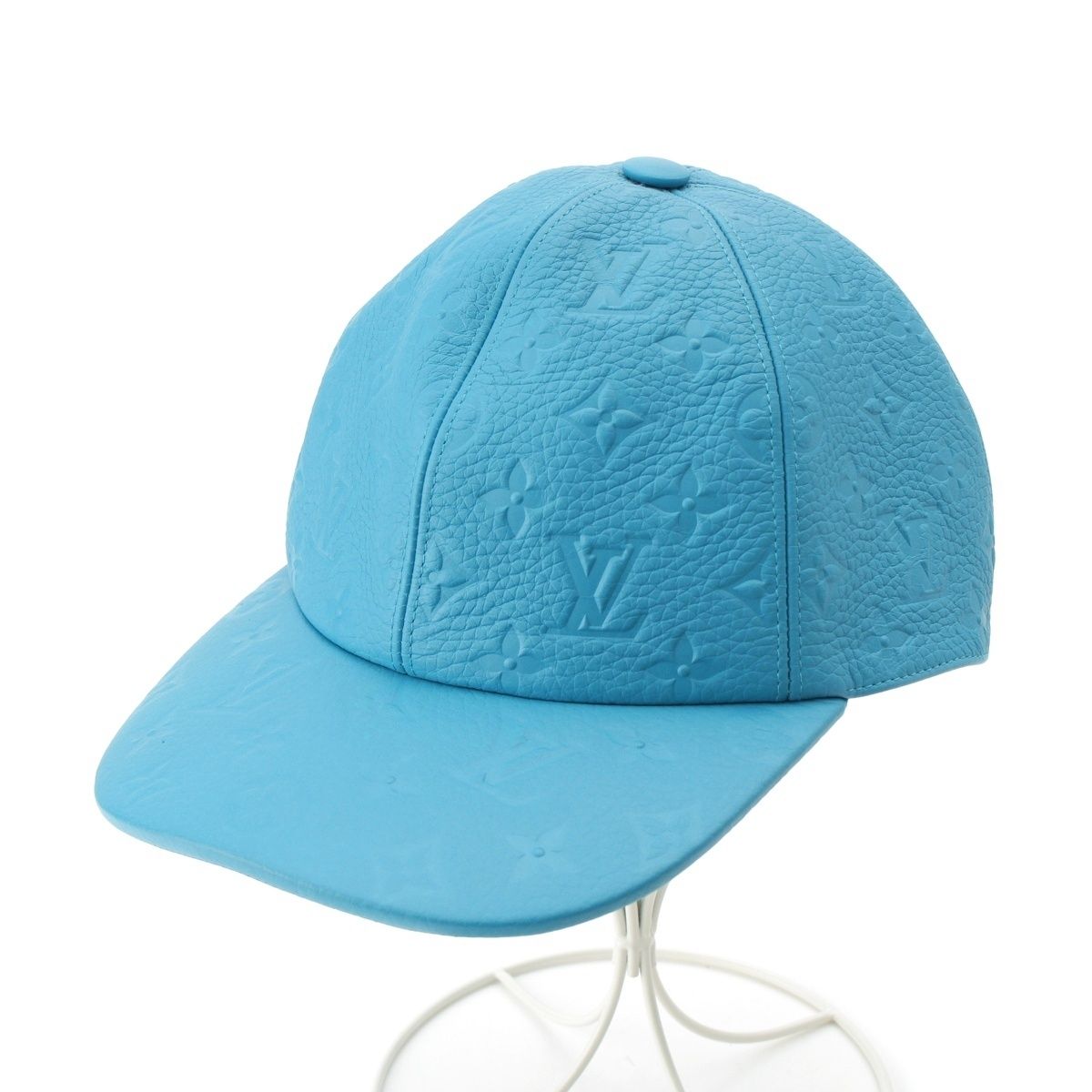 ルイヴィトン AL0199 MP2607 トリヨンレザー 1.1 キャップ キャスケット 帽子 ブルー 58