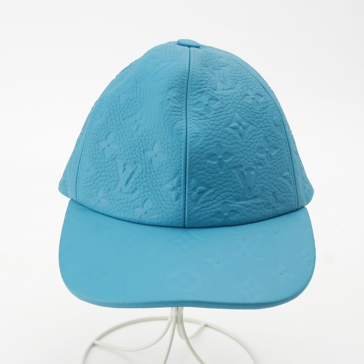 ルイヴィトン AL 0199 MP 2607 トリヨンレザー 1.1 キャップ キャスケット 帽子 ブルー 58