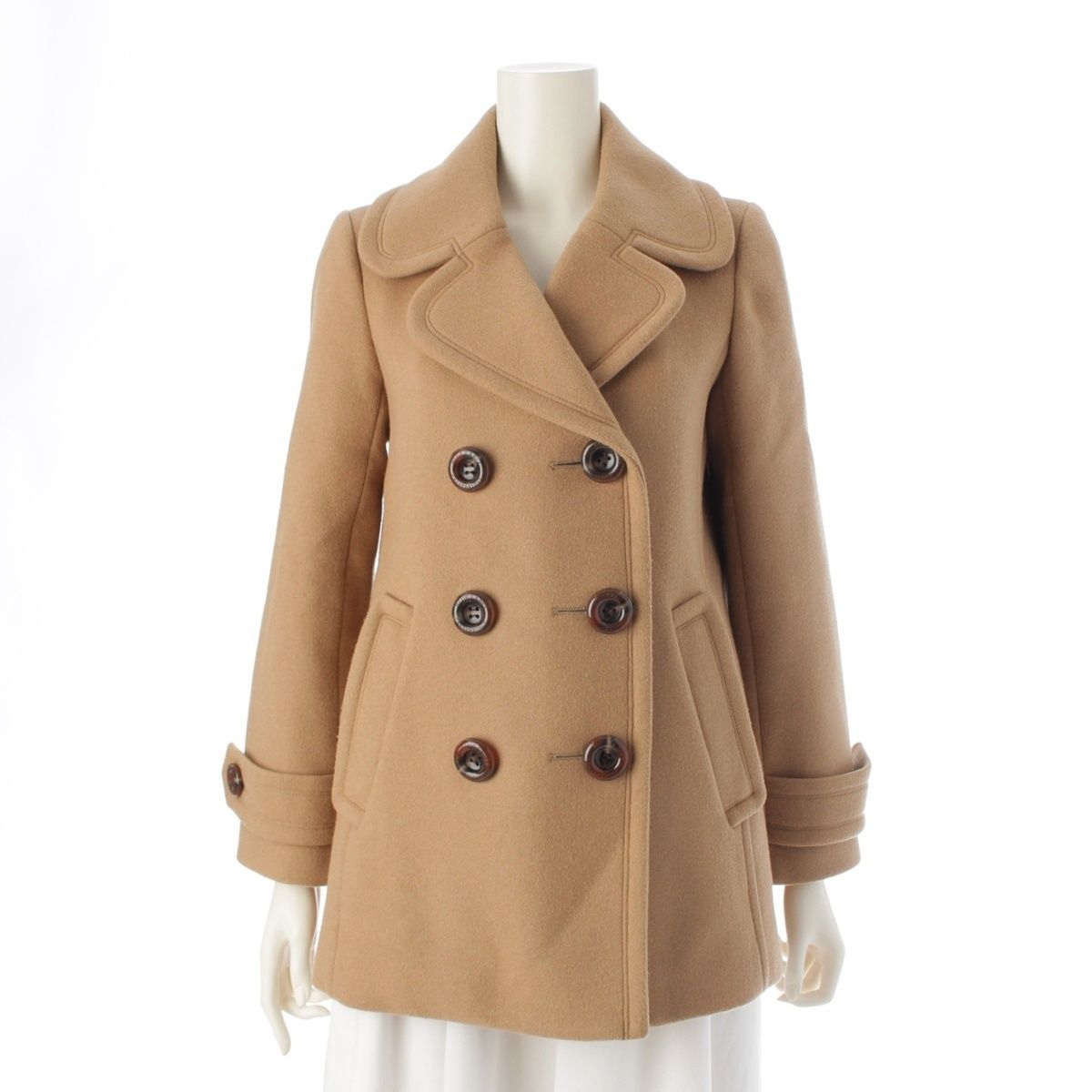 ブルーレーベルクレストブリッジ ウール×ナイロン ジャケット ピーコート アウター 55B28-668-40 ベージュ 36