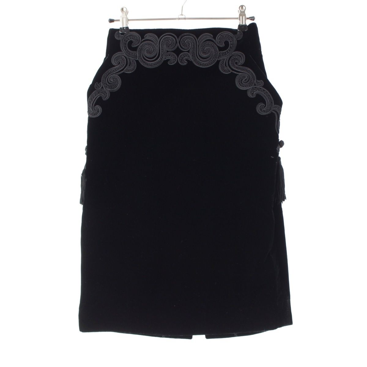クリスチャンディオール ヴィンテージ ベロア タッセル スカート ボトムス KP4E248A0 ブラック M