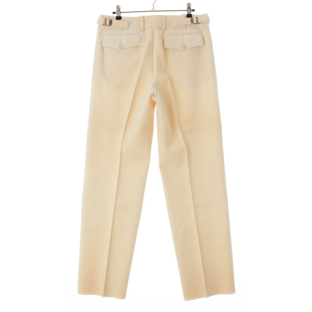 グッチ 1998年 ウール トムフォード サイドアジャスター センタープレス ボタンフライ パンツ スラックス ベージュ 42