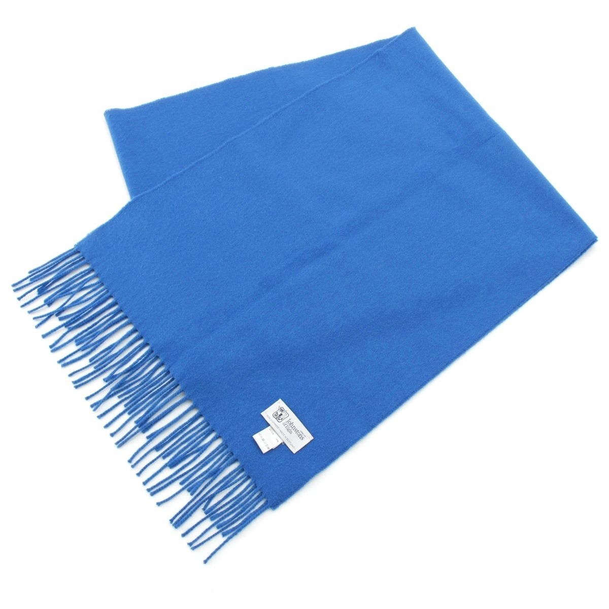 ジョンストンズ カシミヤ マフラー ストール ブルー