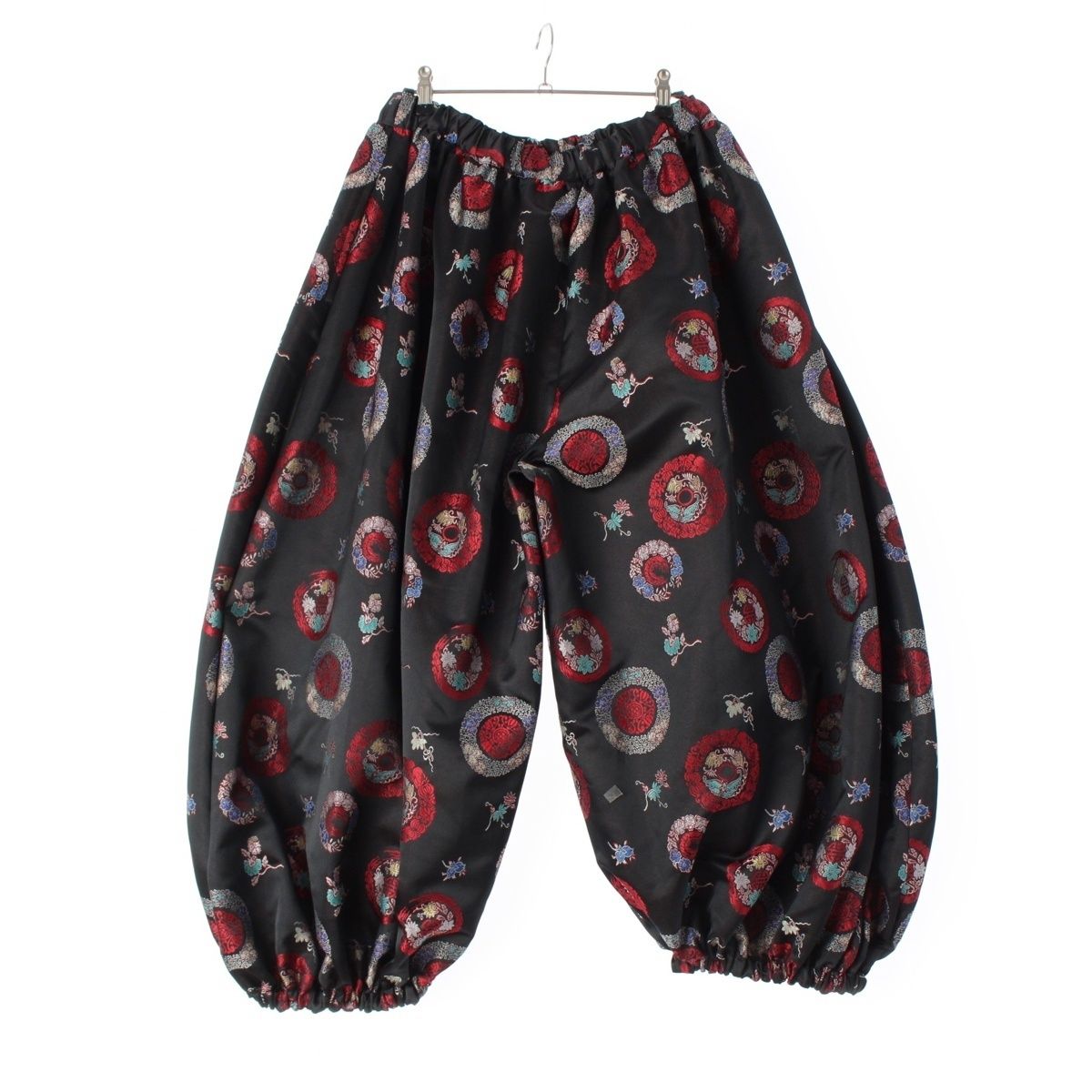 コムデギャルソン AD2025 25SS 紋章 刺繍 バルーン パンツ ボトムス GO-P001 ブラック マルチ M