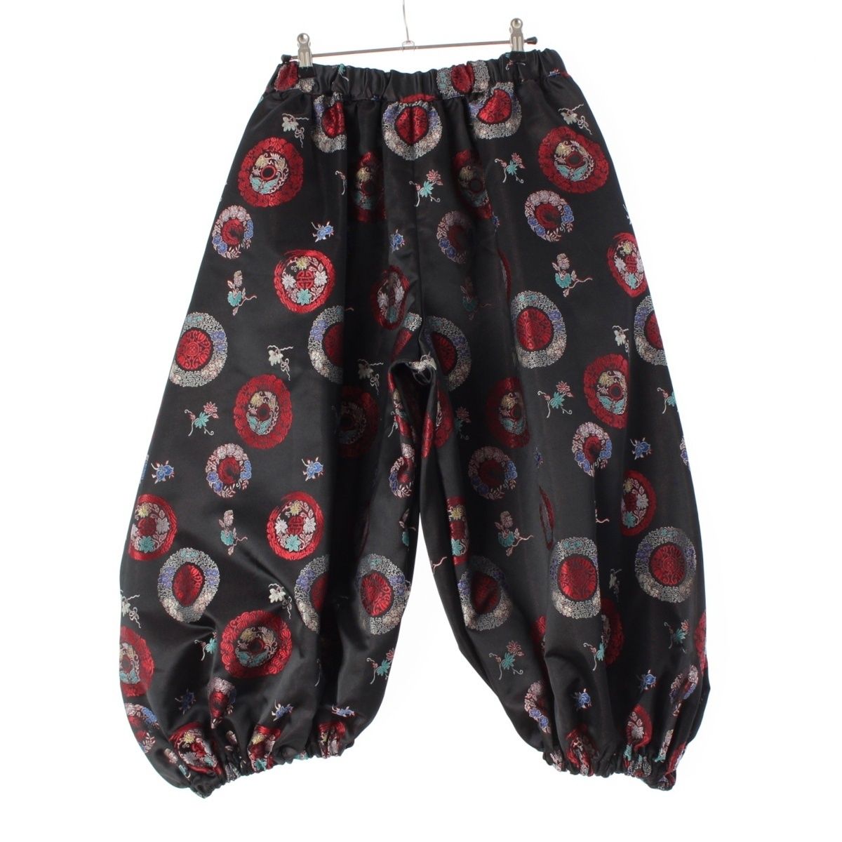 コムデギャルソン AD2025 25SS 紋章 刺繍 バルーン パンツ ボトムス GO-P001 ブラック マルチ XS