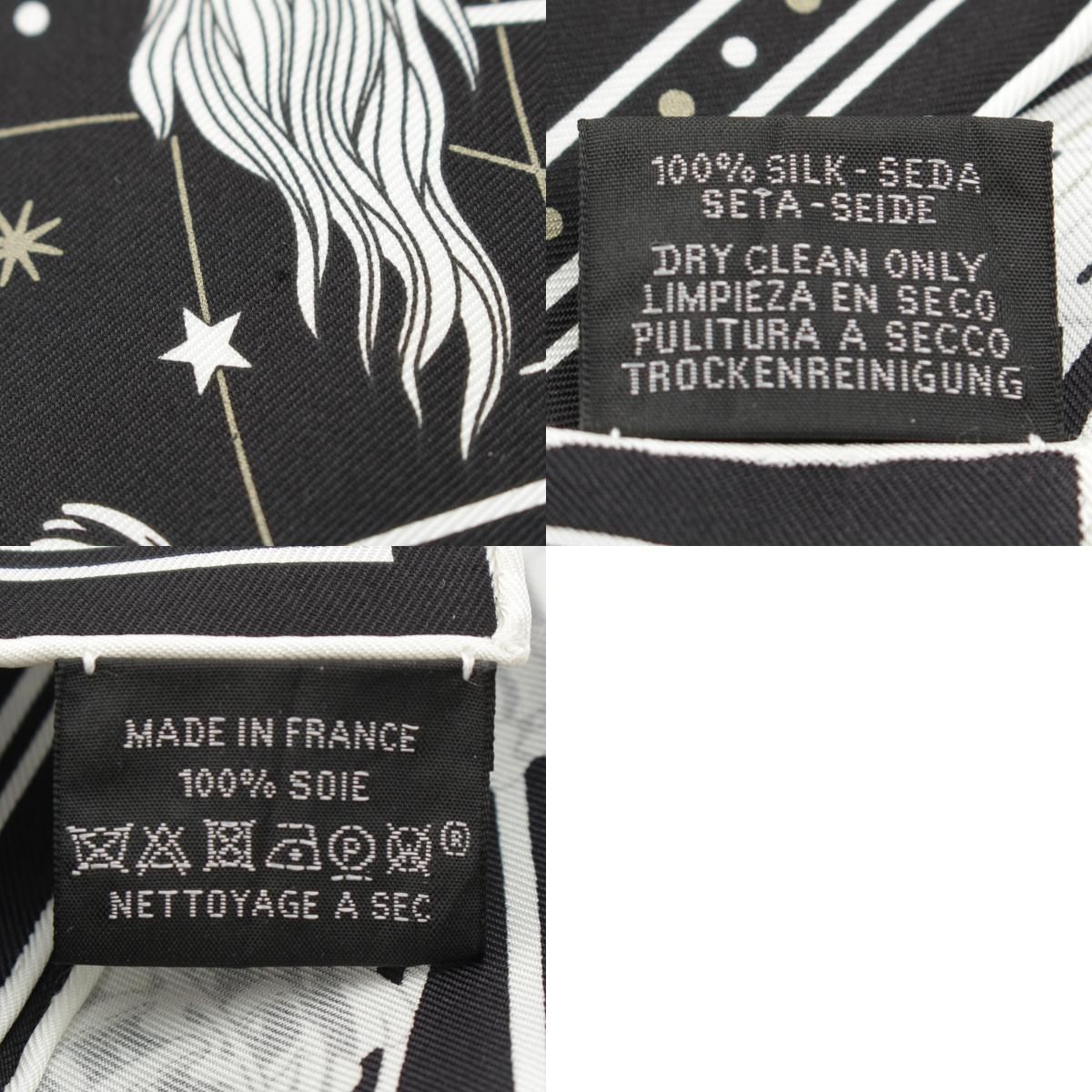  エルメス カレ55 CHORUS STELLARUM コーラス ステラルム シルク スカーフ ブラック バンダナ スカーフ 小物
